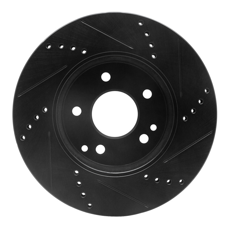 Mercedes-Benz SLK230 Brake Rotor (1) - Front Left - R1 Concepts - Drilled & Slotted - Black - `96-`15